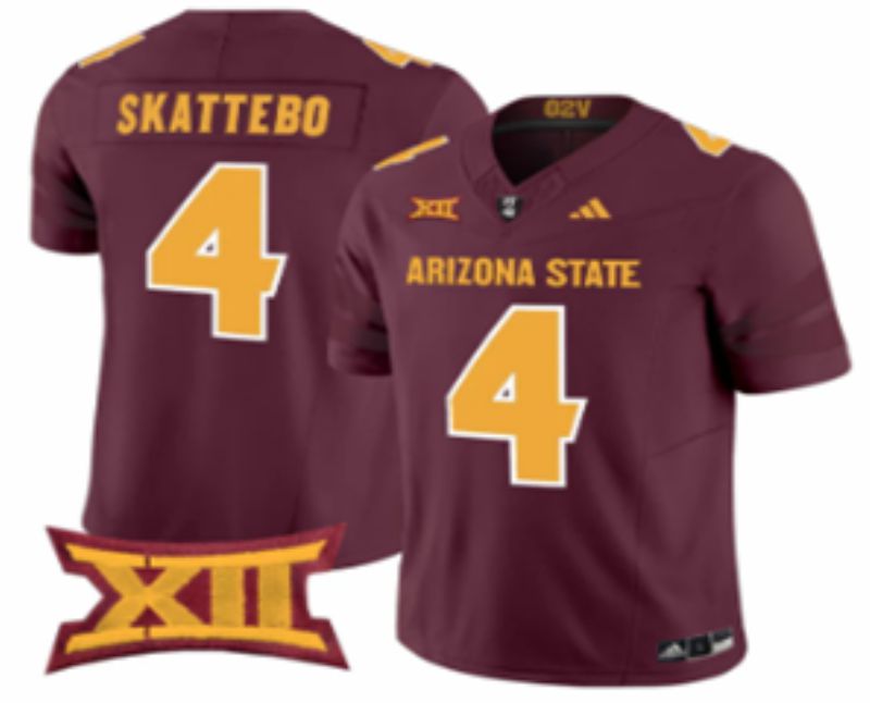 Men Arizona State Sun Devils #4 Skattebo Red 2026 NCAA Jersey 03->indianapolis colts->NFL Jersey